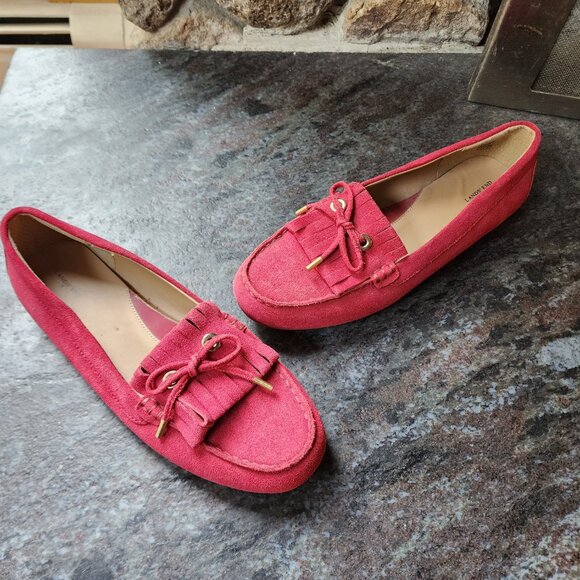 Lands' End Red Suede Loafers Size 8.5B - Picture 9 of 15
